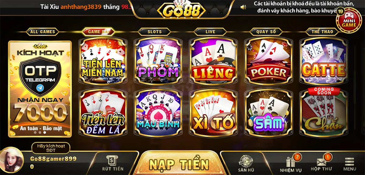 game bài cá cược tại Go88