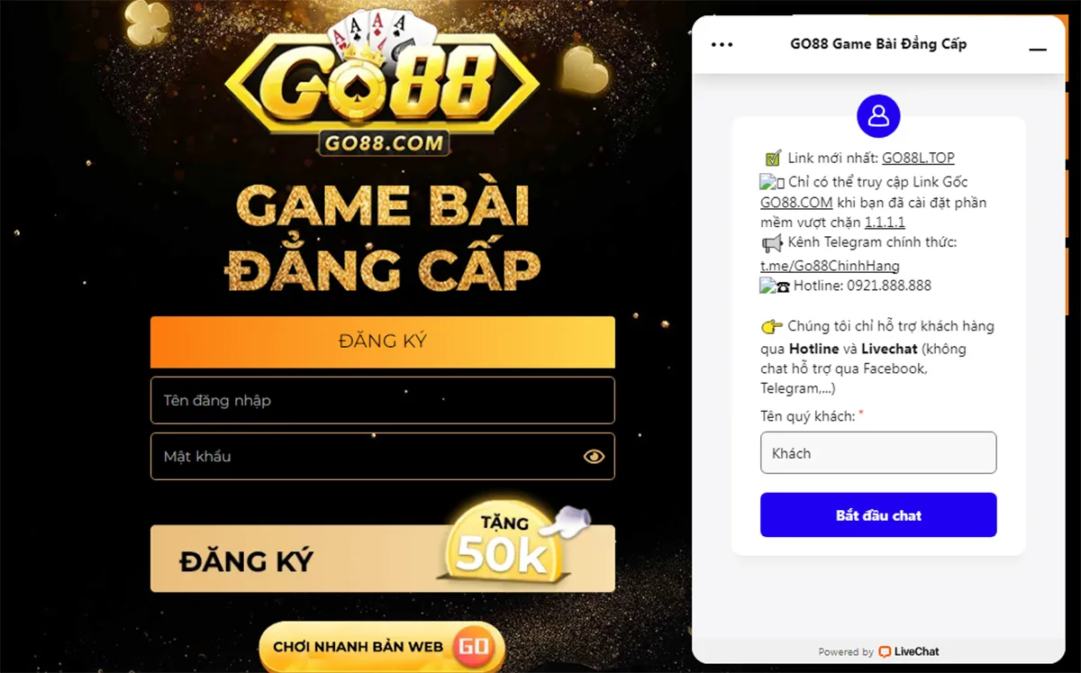 Dịch vụ chăm sóc khách hàng liên hệ Go88 24/7